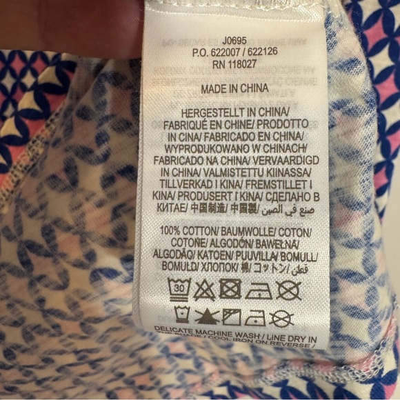 Boden Diamond Pattern Scoop Neck 3/4 Sleeve Cotton Nightgown Size 10R - Picture 6 of 8